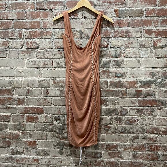 NWT House of CB Alanis Copper Vegan Suede Dress Size XS - Picture 3 of 8